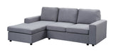 Newlyn 95" Light Gray Linen Reversible Sectional Sofa Chaise