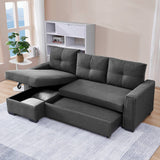 91 Dark Grey Reversible Sleeper Sectional