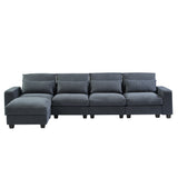 Modular Modern Large L-Shape Feather Filled Sectional Sofa