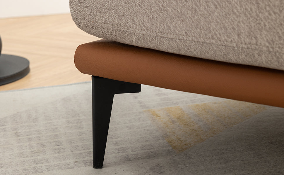 Modern Two-tone Burnt Orange Barrel Fabric Chair