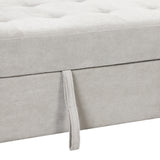 Light Gray Sectional with Storage Rack Pull-out Bed Drop Down Table  and USB Charger