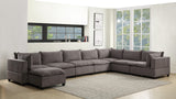 Madison Light Gray Fabric 8 Piece Modular Sectional Sofa Chaise