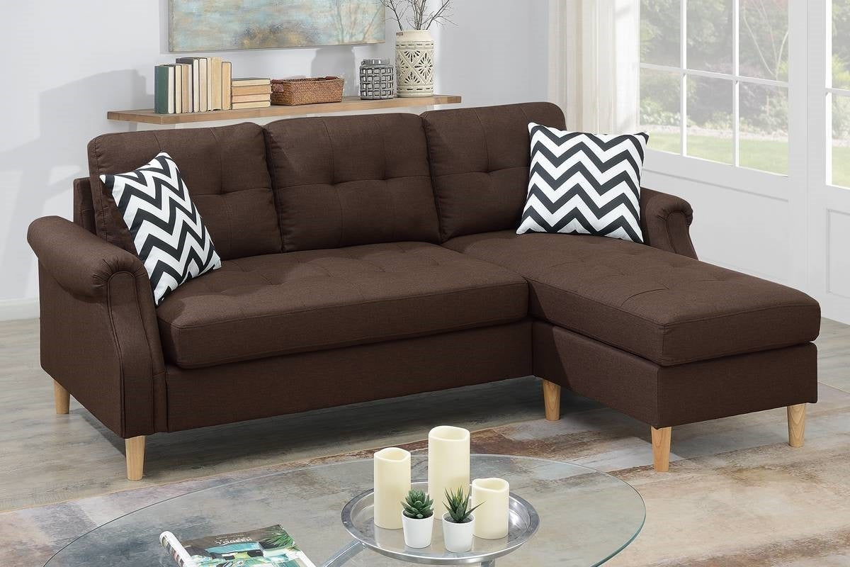 Dark Coffee Reversible Sectional