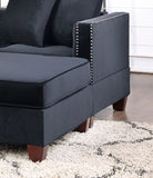 Black Velvet Fabric  Reversible Sectional