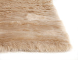 Tan Faux Fur Area Rug 8x10