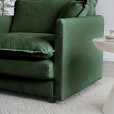 3 Piece Sofa Set with Arm Pillows and Toss Pillows , Sofa Set Include 2- Piece of Arm Chair and One 2-seat Sofa, Space Saving Casual Sofa Set for Living Room, Green Chenille