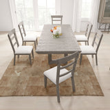 98"  Rectangular dining table Stretchable Farmhouse dining table for Dining Room, Home Office Gray