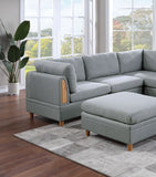 8pc Sectional Sofa Set Light Grey Dorris