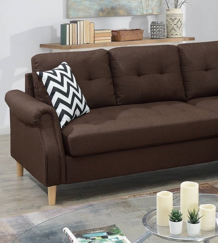Dark Coffee Reversible Sectional