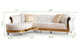 Julia Sectional in BeigeVelvet Fabric