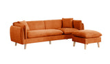 Brayden Orange Fabric Sectional