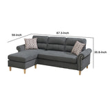 2 Piece Contemporary Sectional Set with Tufted Back, Gray