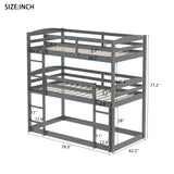 Twin over Twin over Twin Triple Bunk Bed,Gray