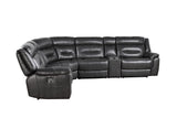 Imogen Sectional Sofa (Power Motion), Gray Leather-Aire