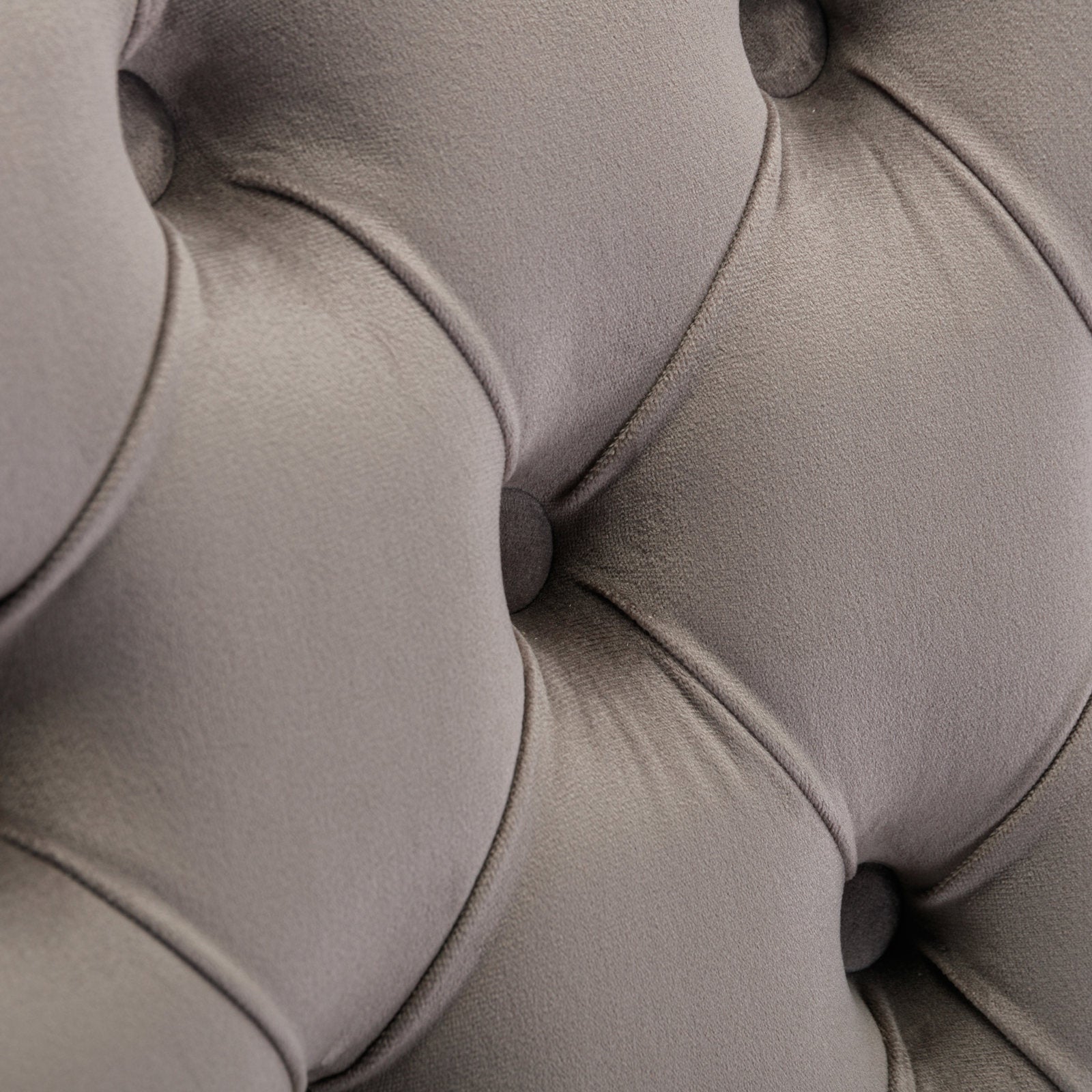 Set of 2 Gray and Gold Modern Velvet Upholstered Dining Chair