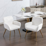 Faux Rabbit Hair Dining Chair Set of 2