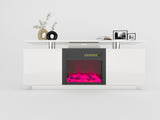 160CM high gloss TV stand with fireplace