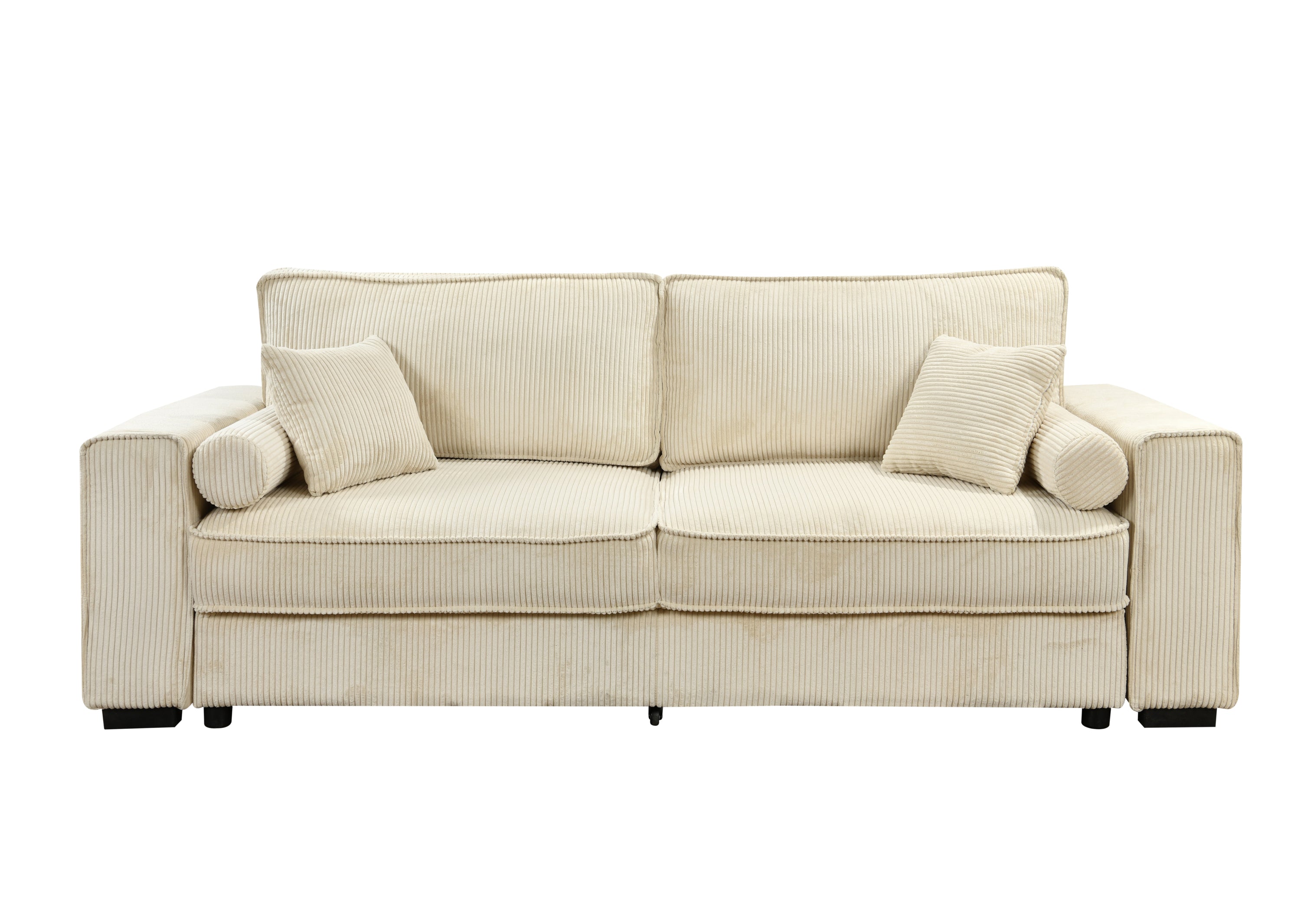 91'' Beige Sofa Bed with Storage