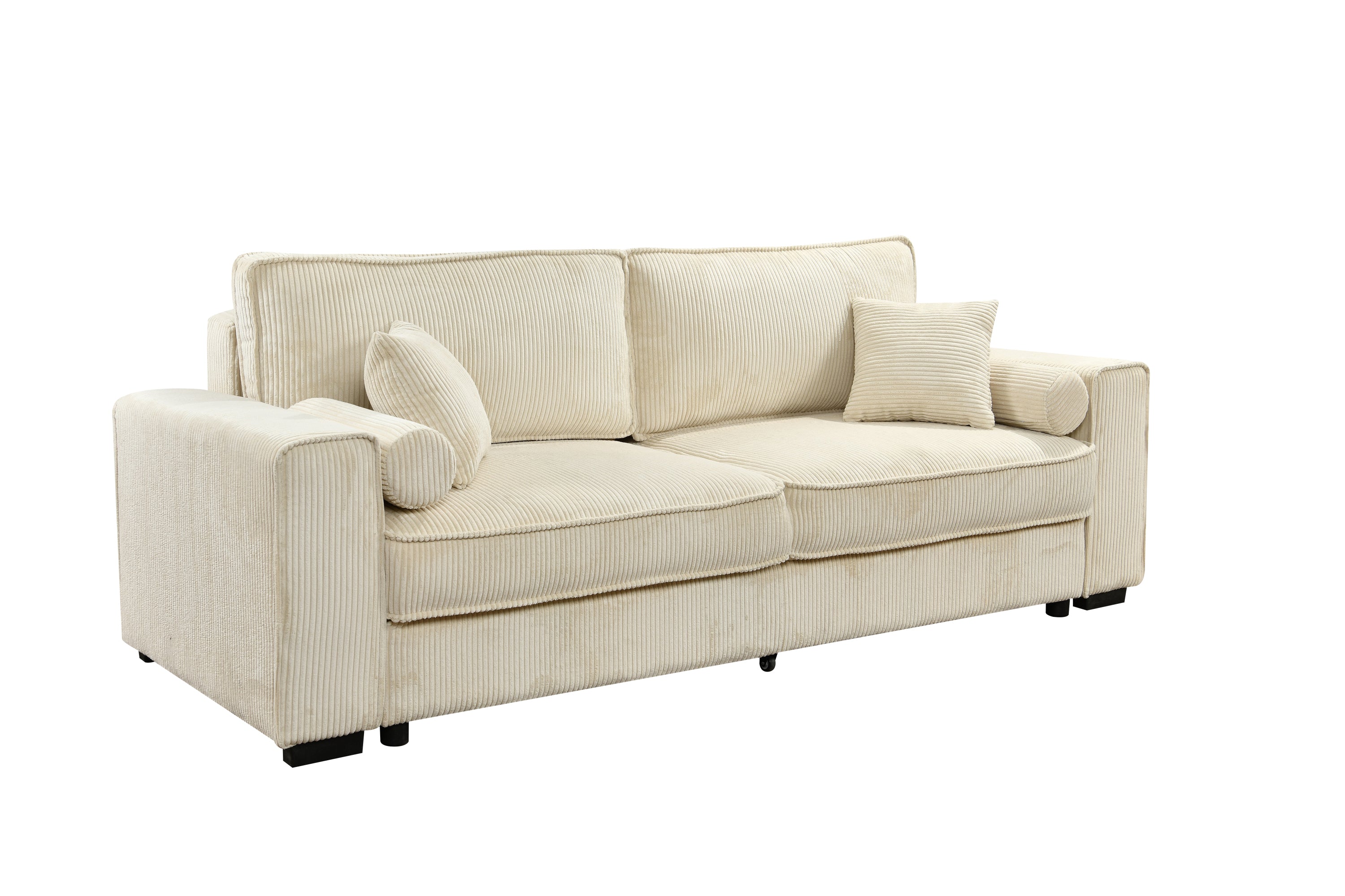 91'' Beige Sofa Bed with Storage