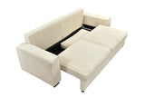 91'' Beige Sofa Bed with Storage