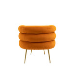 Modern Velvet Accent Chair Upholstered with Metal Frame