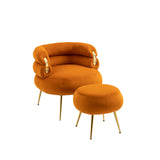 Modern Velvet Accent Chair Upholstered with Metal Frame