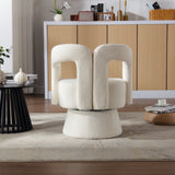 Fluffy Fabric Chair 360 Degree Swivel Cuddle Barrel Accent Chairs