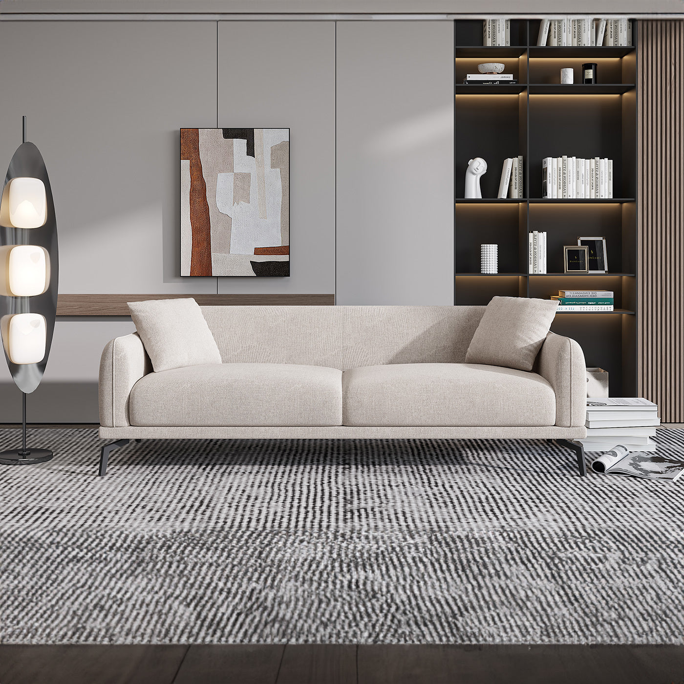 Modern Minimalist Winceyette Sofa 72.8 x 37.4 x 34.6 in