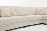 Beige Corduroy Oversized Modular Sectional