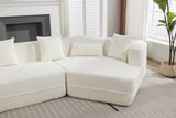 Cream Boucle fabric Modular Sectional