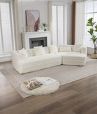 Cream Boucle fabric Modular Sectional