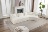 Cream Boucle fabric Modular Sectional