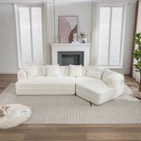 Cream Boucle fabric Modular Sectional