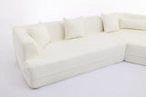 Cream Boucle fabric Modular Sectional