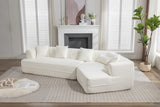 Cream Boucle fabric Modular Sectional