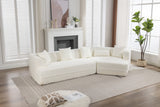 Cream Boucle fabric Modular Sectional