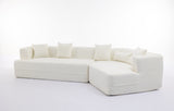 Cream Boucle fabric Modular Sectional