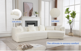 Cream Boucle fabric Modular Sectional