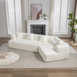 Cream Boucle fabric Modular Sectional