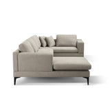 3-Piece U-Shape, Texture Sand Upholstered Sectional Couch Sofa Set with Reversible Chaise Lounge