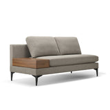 Modern Sand Sectional with Reversible Chaise and Armless 2 Seater Loveseat