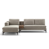 Modern Sand Sectional with Reversible Chaise and Armless 2 Seater Loveseat