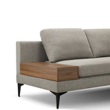 Modern Sand Sectional with Reversible Chaise and Armless 2 Seater Loveseat