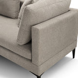 3-Piece U-Shape, Texture Sand Upholstered Sectional Couch Sofa Set with Reversible Chaise Lounge