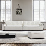 137.80"  Chenille Sofa,4 Seater Modern Sofa Couch with  Ottoman,Comfy Upholstered Sofa for Living Room