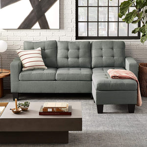 Earsom Sectional Sofa in Gray Linen