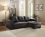 Lloyd Sectional Sofa w/Sleeper in Black PU