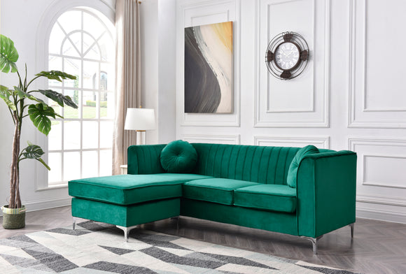 Glory Furniture Delray G792B-SC Sofa Chaise (  3 Boxes) , GREEN