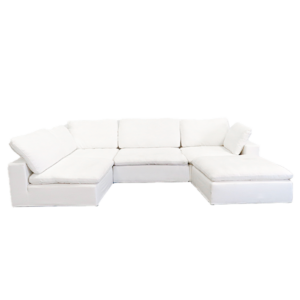 Harper Petite White Sectional - 5 Seat L Shaped Configuration