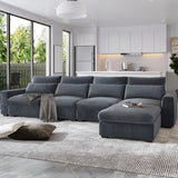 Modular Modern Large L-Shape Feather Filled Sectional Sofa